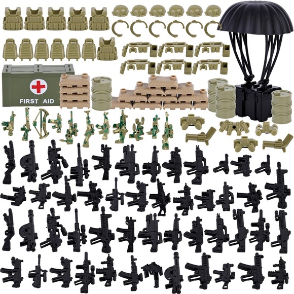138 Pieces Military Toy Kit-Soldiers & Accessories - Picture 1 of 5